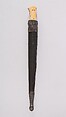 Knife (Kard) with Sheath, Steel, silver, ivory (elephant), leather, gold, wood, Indian