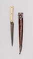 Pair of Knives with Sheath, Steel, silver, ivory, velvet, wood, Indian