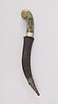 Dagger (Jambiya) with Sheath, Steel, silver, jade, diamond, gold, leather, Indian