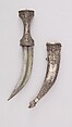 Dagger (Jambiya) with Sheath, Steel, silver, wood, turquoise, Indian