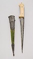 Dagger (Pesh-kabz) with Sheath, Steel, iron, gold, ivory (elephant), silver, wood, velvet, Indian