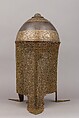 Helmet, Steel, brass, gold, Indian