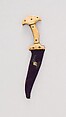 Dagger (Khanjarli) with Sheath, Steel, ivory, velvet, wood, South Indian