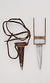 Dagger (Katar) with Sheath, Steel, silver, wood, velvet, leather, Indian