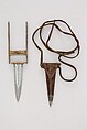 Dagger (Katar) with Sheath, Steel, silver, wood, velvet, leather, Indian