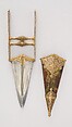 Dagger (Katar) with Sheath, Steel, gold, wood, velvet, Indian
