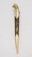 Knife with Sheath, Steel, jade, gold, ruby, gemstone, leather, silver, Indian, Mughal