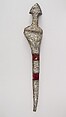 Kris with Sheath, Steel, wood, silver, turquoise, garnet, Malayan with Turkish mountings