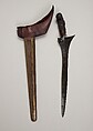 Kris with Sheath, Wood, brass, velvet, Javanese