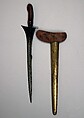 Kris with Sheath, Kajoe pelet, brass, Javanese
