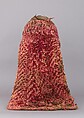 Helmet, Iron alloy, textile (velvet), silver, South Indian