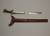 Kris with Sheath, Steel, silver, ivory, horn, Philippine, Sulu