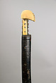 Sword (Yatagan) with Scabbard, Steel, ivory, copper, gold, coral, emeralds, Turkish