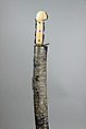 Sword (Yatagan) with Scabbard, Steel, silver, ivory, copper, coral, Turkish