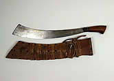 Jungle Knife with Sheath, Steel, wood, brass, cane (rattan), Philippine, Yakan