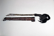 Sword with Scabbard, Wood, horn, rattan, hair, Indonesian, Wetar, Pulau