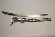 Sword (Dha) with Scabbard and Baldric, Shark skin, copper, silver, Burmese