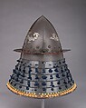 Helmet, Iron, lacquer, textile, silver, gold, Japanese