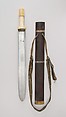 Sword with Scabbard, Ivory, wood, horn, silver, textile, Bhutanese