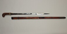 Sword Cane, Steel, wood, horn, brass, Philippine, Moro
