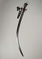 Sword (Shamshir) with Scabbard Chape and Sling Straps, Steel, gold, enamel, Indian