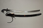 Sword (Saif) with Scabbard, Steel, silver, leather, Indian, Hyderabad or Arabian