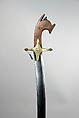 Saber with Scabbard, Wood, horn, brass, silver, Javanese