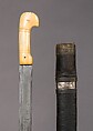 Sword with Scabbard, Steel, leather, silver, ivory, wood, Caucasian