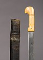 Sword with Scabbard, Steel, leather, silver, ivory, wood, Caucasian