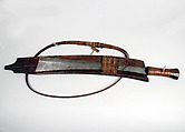 Sword (Dao) with Scabbard and Baldric, Steel, wood, cane, Indian, Assam, Naga Hills