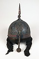 Helmet and Arm Guard, Steel, enamel, Persian