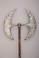 Double-bladed Processional Axe, Steel, wood, North Indian