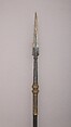 Spear, Steel, wood, brass, copper, gold, silver, Indian, Sindh
