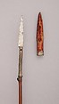 Spear with Detachable Knife Head, Steel, wood (pepper reed), silver, velvet, Indian