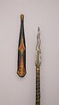 Spear with Sheath, Wood, steel, polychromy, copper, twine, resin, Balinese