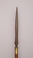 Spear, Wood, brass, iron, Malayan