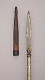 Spear with Sheath, Wood, silver plate, horn, cord, Malayan