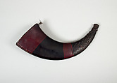 Powder Flask, Wood, leather, lacquer, Chinese
