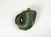 Powder Flask, Paper maiche, pigment, bone, brass, Indian