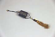 Case for Two Archer's Rings, Silk, cardboard, ivory, silver, Chinese