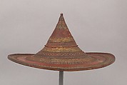 War Hat, Cane, pigment, Cambodian
