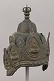 Vajracarya priest's crown, Bronze, Nepalese