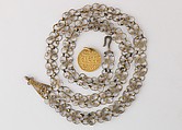 Neck Chain with Badge, Gold, brass, Turkish