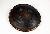 Shield (Dhàl), Hide, copper alloy, leather, lacquer, polychromy, Indian