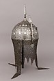 Helmet, Arm Guard, and Shield, Steel, silver, Indian