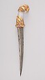 Dagger, Steel, rock crystal, gold, ruby, emerald, Indian, Mughal