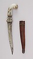Dagger (Khanjar) with Sheath, Steel, jade, wood, leather, Indian