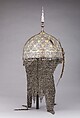 Helmet and Shield, Steel, gold, textile, silver, copper alloy, Persian