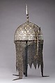 Helmet and Shield, Steel, gold, textile, silver, copper alloy, Persian