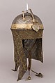 Helmet and Arm Guards, Steel, gold, copper alloy, brass, textile, metallic thread, Indian